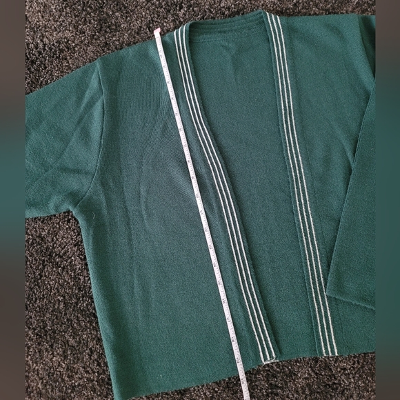 Green cardigan with silver stripes M - Picture 8 of 9